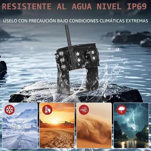 Vista 8 de Cámara de respaldo inalámbrica, cámara de respaldo para caravana con monitor HD de 7 pulgadas, sistemas de cámara de respaldo dual para camión