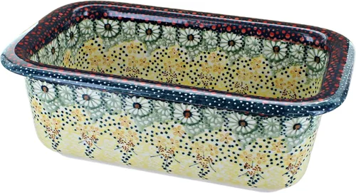 Vista 7 de Blue Rose Polish Pottery – Panadero de pan azul violeta – 10 x 6.25 pulgadas – Plato de cerámica para hornear y servir panes
