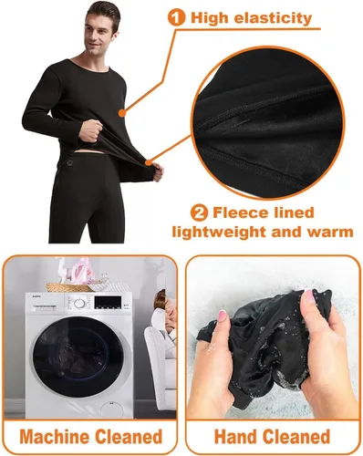 Vista 6 de Windpost Conjunto de ropa interior térmica térmica para hombre, ropa interior deportiva de invierno para hombre, con 16 zonas de calefacción