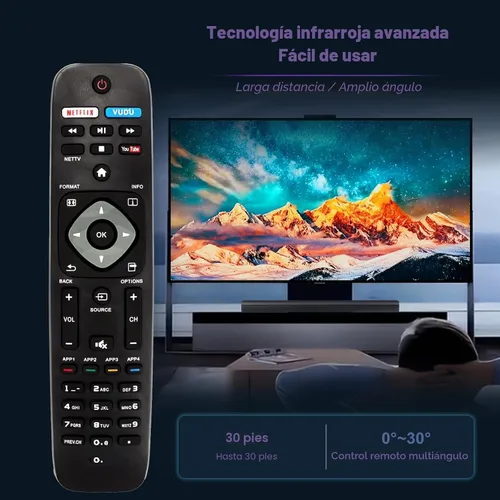 Vista 2 de NH500UP - Nuevo control remoto reemplazado compatible con PHILIPS TV 55PFL5601/F7 55PFL5901 55PFL5901/F7 55PFL6900 55PFL6900/F7 65PFL8900
