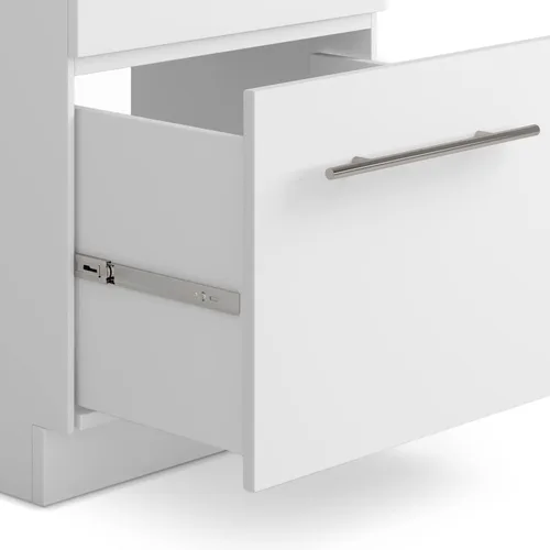 Vista 8 de SIMPLIHOME Metro - Lavabo y gabinete de lavandería todo en uno de 24 pulgadas de ancho en acabado blanco puro, gabinete de fregadero de acero