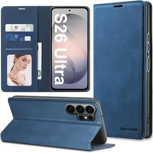 Vista 47 de Funda de piel con tapa para Samsung Galaxy Z Flip 3, con protección de bisagra, delgada y magnética tipo cartera [1 tarjetero], funda protectora a