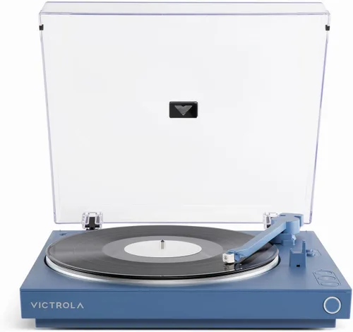 Vista 10 de Victrola - Tocadiscos Bluetooth completamente automático con cartucho Audio Technica ATN3600L y Victrola Tempo – Parlantes de estantería Bluetooth