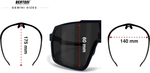 Vista 5 de Bertoni Deportes Ciclismo MTB Gafas De Sol Hombres Mujeres Antivaho Lente Óptica RX Portador Acc. - GEMINI NUEVO