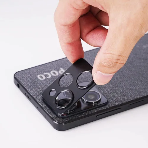 Vista 5 de Ibywind Protector de pantalla para Xiaomi Poco X5 Pro 5G (6.67 pulgadas), paquete de 2 + 1 protector de lente de cámara + 1 película trasera, vidrio