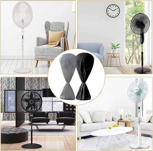 Vista 6 de Cubierta antipolvo para ventilador eléctrico, 420D, resistente, redonda, lavable, funda para ventilador eléctrico, impermeable, a prueba de polvo