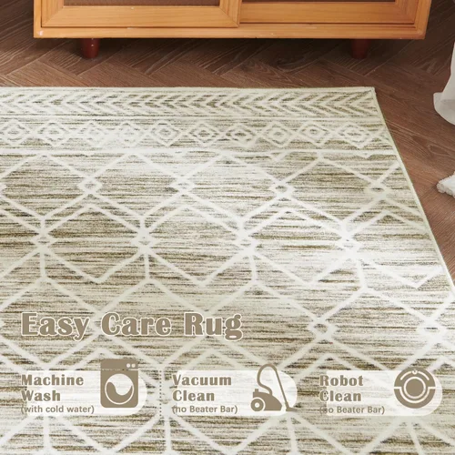 Vista 104 de jinchan Alfombra marroquí de pasillo 2x6 - Alfombra de pasillo lavable a máquina para cocina, alfombra moderna geométrica suave de pelo bajo