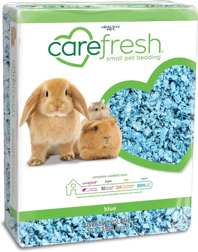 Vista 10 de Carefresh - Ropa de cama para mascotas de papel natural azul 99% libre de polvo para mascotas pequeñas con control de olores, 10 L