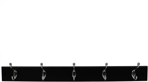 Vista 15 de Home Basics Estante colgante de pared blanco con 3 ganchos dobles para entrada elegante y espacios de vida organizados