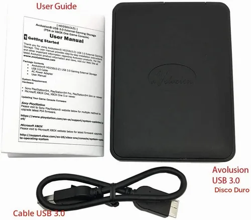 Vista 5 de Avolusion Disco duro externo portátil para juegos USB 3.0 de 1 TB (Xbox One preformateado) HD250U3-X1-1TB-XBOX
