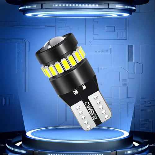 Vista 6 de ZKFAR 2 bombillas LED T10, 18SMD 3014 1SMD 3030, 155 lúmenes, luz súper brillante 6500K, luz blanca, luz LED para el ancho del coche, luz