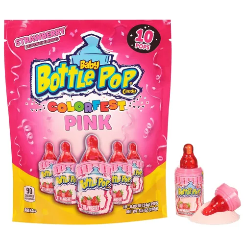 Vista 9 de Baby Bottle Pop - Piruletas con polvo de inmersión en sabores surtidos, 18 piezas, 1.1 onzas