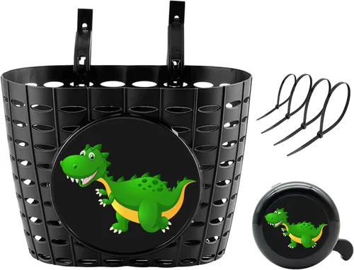 Vista 9 de Boys Bike Basket, Cute Bicycle Basket for Kids, Toddlers, Plastic Front Handlebar Basket for Scooter, Tricycle