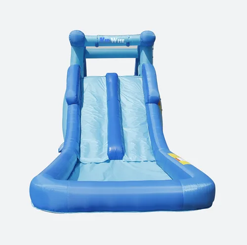 Vista 2 de KidWise Tobogán acuático doble Tobogán acuático inflable Soplador, bolsa de transporte, manguera de agua y estacas incluidas Inflado rápido