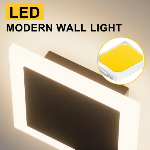 Vista 7 de 2 paquetes de luces LED de pared para exteriores e interiores, apliques de pared modernos, mini apliques, luces de pared para exteriores de aluminio