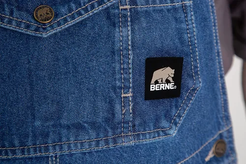 Vista 5 de Berna Overol para hombres de denim desgastado con pechera sin forro
