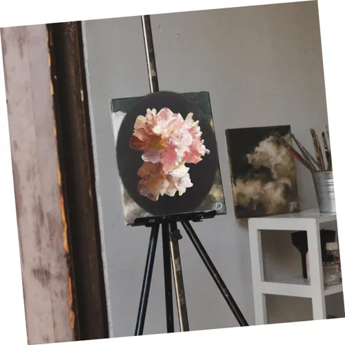 Vista 3 de Elegante marco de fotos ovalado negro estirado lienzo arte DIY tablero de arte marco de lona para decoración del hogar