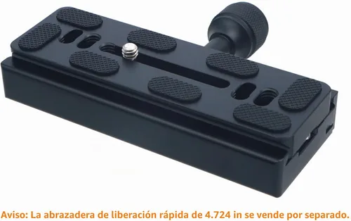 Vista 5 de PU-120 Placa QR universal de liberación rápida de 4.724 in con tornillo de anillo en D para trípode monopie bola cabeza DSLR cámara, compatible