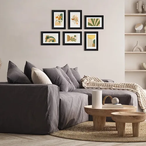 Vista 7 de Egofine - Juego de 6 portarretratos de 10 x 15 cm, hechos de madera maciza cubiertos por plexiglás 8 x 12 cm y 9 x 13 cm con paspartú o 10 x 15 cm