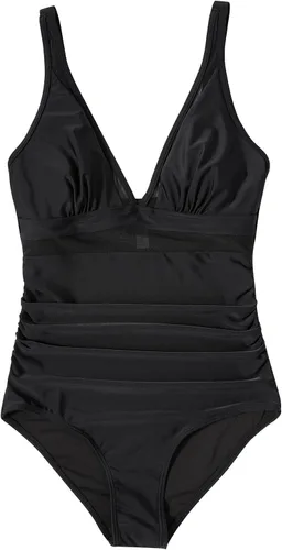 Vista 4 de SUUKSESS Traje de baño de una pieza con control de abdomen para mujer, traje de baño sexy de malla