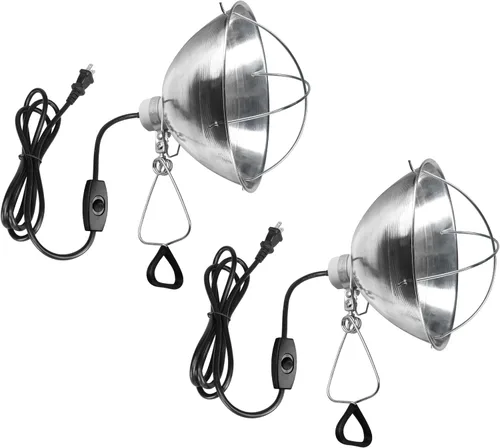 Vista 9 de Simple Deluxe Paquete de 1 lámpara de abrazadera con reflector de aluminio de 10.5 pulgadas y protector de bombilla de hasta 250 W, enchufe E26