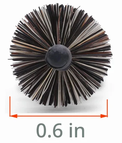 Vista 3 de PERFEHAIR Cepillo redondo de cerdas de jabalí para cabello corto, cepillo de barril redondo pequeño para secado con soplado, diámetro de 0.6 pulgadas