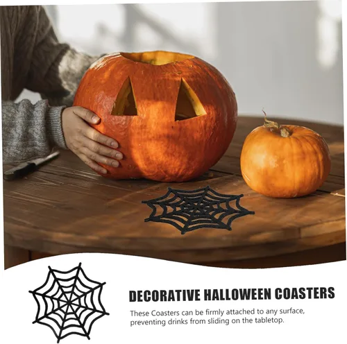 Vista 6 de UPKOCH 6 posavasos resistentes al calor, tapetes decorativos de fieltro para Halloween