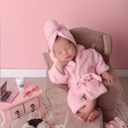Vista 4 de M&G House Accesorios de fotografía para recién nacidos, trajes de baño, accesorios para sesión de fotos de bebé, bata de bebé niña, traje de foto