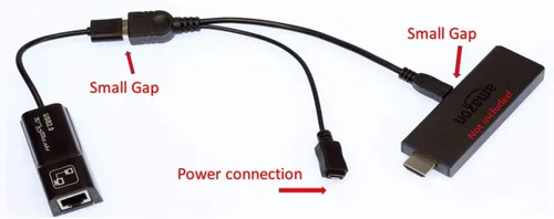 Vista 2 de Adaptador Ethernet de Amazon para transmisiones Sticks, Fire TV (2ª generación, 4K), velocidad USB de 100 Mbps, cable OTG de alimentación micro USB
