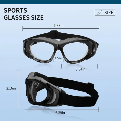 Vista 3 de SooGree Anteojos deportivos para hombres y mujeres, para baloncesto, fútbol, deportes, antiniebla, choque, colisión, gafas de uso