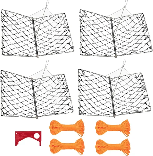 Vista 11 de QualyQualy Kit de trampa de cangrejo moldeable red plegable con cuerda