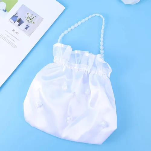Vista 5 de ULTNICE Bolsa de dinero de satén para novia, boda, bolso de fiesta (blanco), 1, Blanco