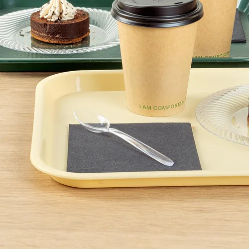 Vista 8 de Restaurantware Moderna - Cucharas desechables de 5.5 pulgadas, 250 cucharas de postre pequeñas reciclables, resistentes a las grietas para todo tipo