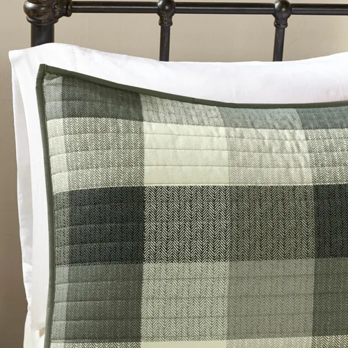 Vista 4 de Madison Park - Colcha reversible Cabin Lifestyle con diseño a cuadros para todas las estaciones, juego de ropa de cama transpirable, fundas a juego