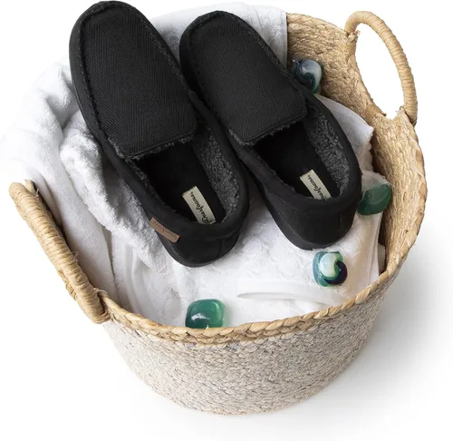 Vista 8 de Dearfoams Mocasines Keaton de espuma viscoelástica para hombre con anchos anchos