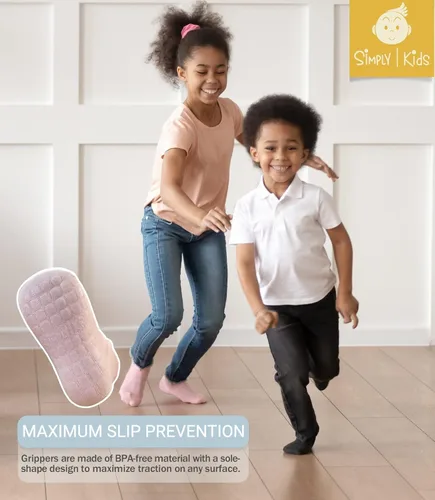 Vista 2 de Simply Kids Calcetines de bebé con pinzas (9 pares) para niños pequeños de 6 meses a 5 años