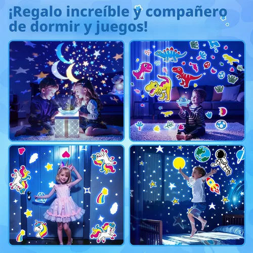 Vista 7 de Luz nocturna para niños, proyector de luz nocturna para bebé, luces nocturnas para dormitorio, proyector de estrellas, luces de estrella
