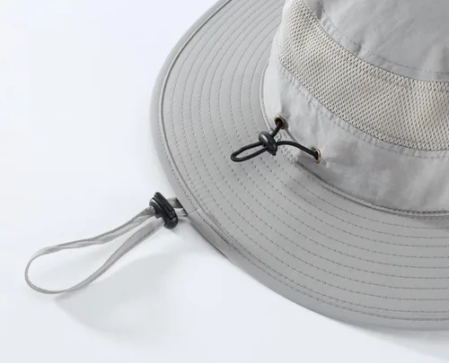 Vista 6 de Home Prefer - Sombrero para hombre con protección solar UPF 50+ de ala ancha y sombrero para pesca resistente al viento