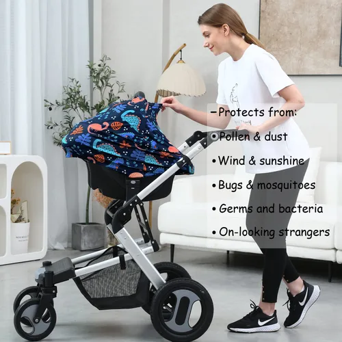 Vista 3 de Fundas de asiento de automóvil para bebés - Cubierta de toldo multiusos para asiento de automóvil, fundas para lactancia materna, cubierta de toldo