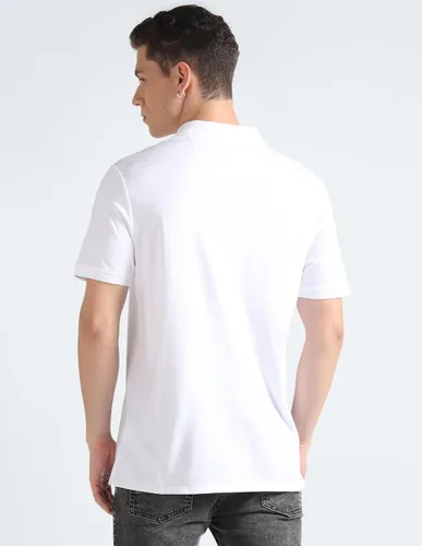 Vista 5 de Calvin Klein Polo de algodón liso con logotipo de monograma para hombre