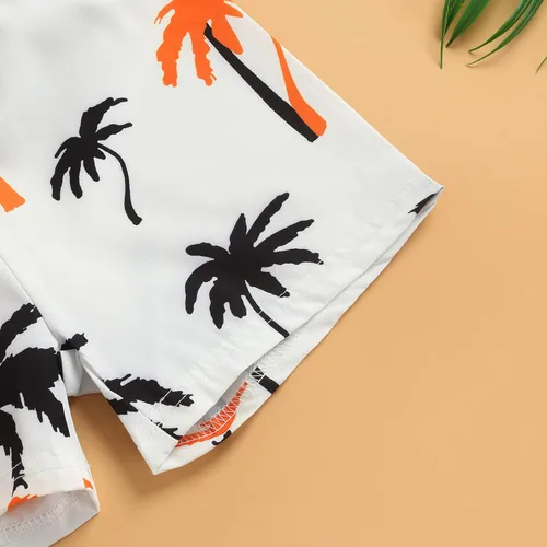 Vista 6 de Conjunto de pantalones cortos para niños pequeños, camiseta estampada junto al mar, 2 piezas, ropa de verano