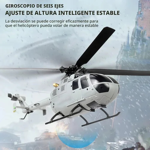 Vista 2 de GoolRC C186 Helicóptero de control remoto Drone de control remoto de una sola hélice sin Ailerons Estabilización de giroscopio de 6 ejes Control