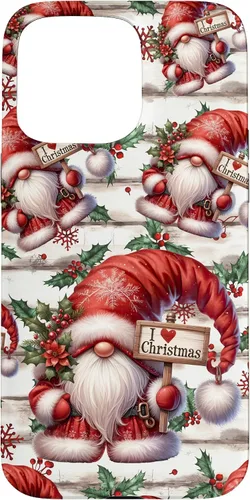 Vista 31 de iPhone 16 Love Christmas Gnomo Shabby Chic Decoración para mujer Bonita funda de Navidad