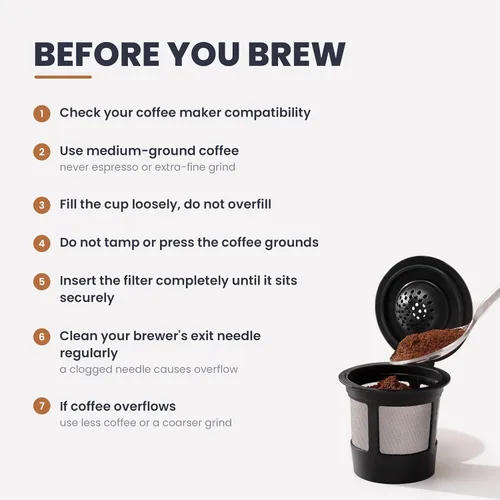 Vista 4 de 4 tazas K reutilizables negras para cafeteras Keurig, compatibles con K-Express, K-Elite, K-Select, K-Classic, K-Mini, K-Compact