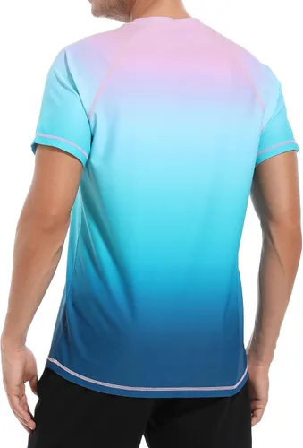 Vista 5 de VAYAGER Camisetas de natación para hombre con protección UPF 50+, de secado rápido, ajuste holgado, para surf acuático