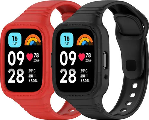 Vista 12 de Compatible con Redmi Watch 3 Active/Watch 3 Lite correas con funda antigolpes, correa deportiva de repuesto ajustable de silicona para Redmi Watch 3