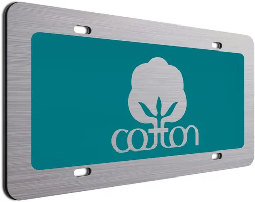 Vista 18 de Placa de matrícula decorativa de algodón blanco - 6"x12" de aluminio cepillado, etiqueta novedosa para exhibición en parachoques delantero