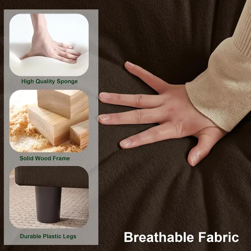 Vista 3 de Sofá de nube en forma de U de 104 pulgadas, sofá modular convertible, cómodos sofás con diván doble y reposabrazos para dormir, sofá modular de 4