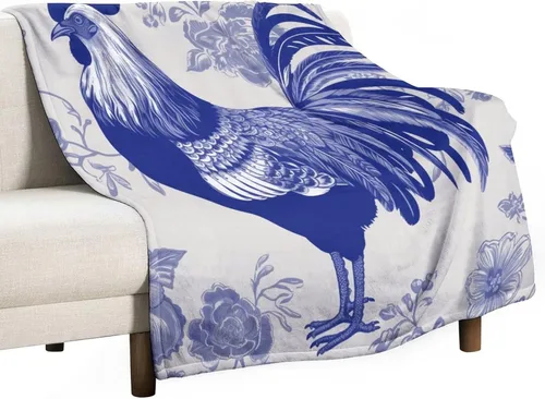 Vista 15 de Manta de gallo con encanto de campo, manta de forro polar de felpa de 30 x 40 pulgadas, manta de franela súper suave para decoración de sofá, cama