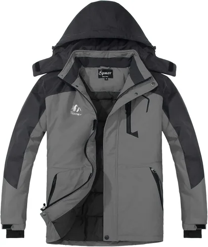 Vista 10 de Chaqueta de esquí impermeable con capucha para mujer, abrigo de snowboard cálido para invierno Negro